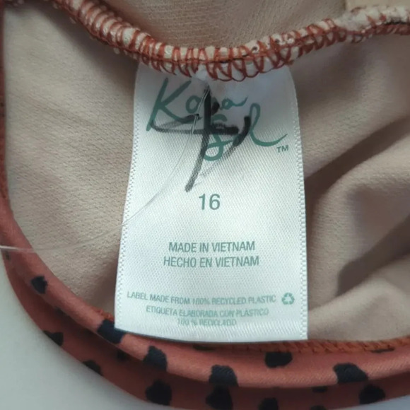 Kona Sol High Neck Adjustable Straps Full Coverage One Piece Swimsuit Size 16 - Picture 5 of 7